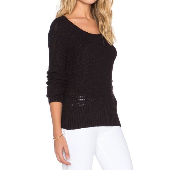Free People Bow Back Pullover Knit Sweater Open Cut-Out Cropped Back Backless S - Picture 5 of 10